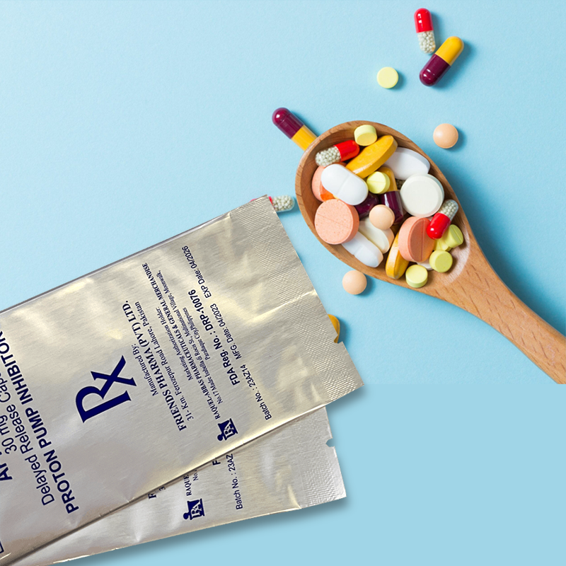Saco de vedação média de folha de alumínio para embalagens de alimentos médicos